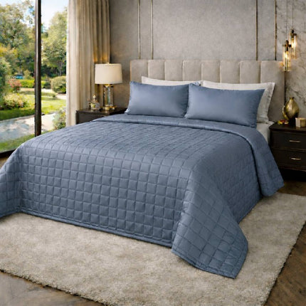 Trapuntino Matrimoniale Essential in Raso Satin – Copriletto Trapuntato Elegante e Lucente, Leggero e Traspirante, Made in Italy