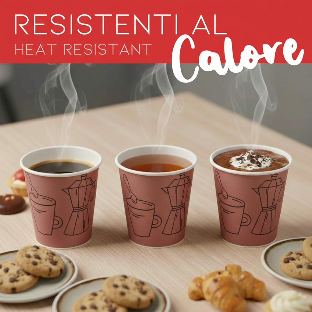 1000 Bicchieri Carta Caffè 75 ml (2.5 oz) – Bicchierini Espresso Monouso Resistenti al Calore, Ideali per Ufficio, Casa, Bar e Distributori Automatici, Bicchieri Caffè Usa e Getta per Bevande Calde
