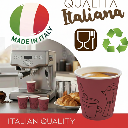 1000 Bicchieri Carta Caffè 75 ml (2.5 oz) – Bicchierini Espresso Monouso Resistenti al Calore, Ideali per Ufficio, Casa, Bar e Distributori Automatici, Bicchieri Caffè Usa e Getta per Bevande Calde