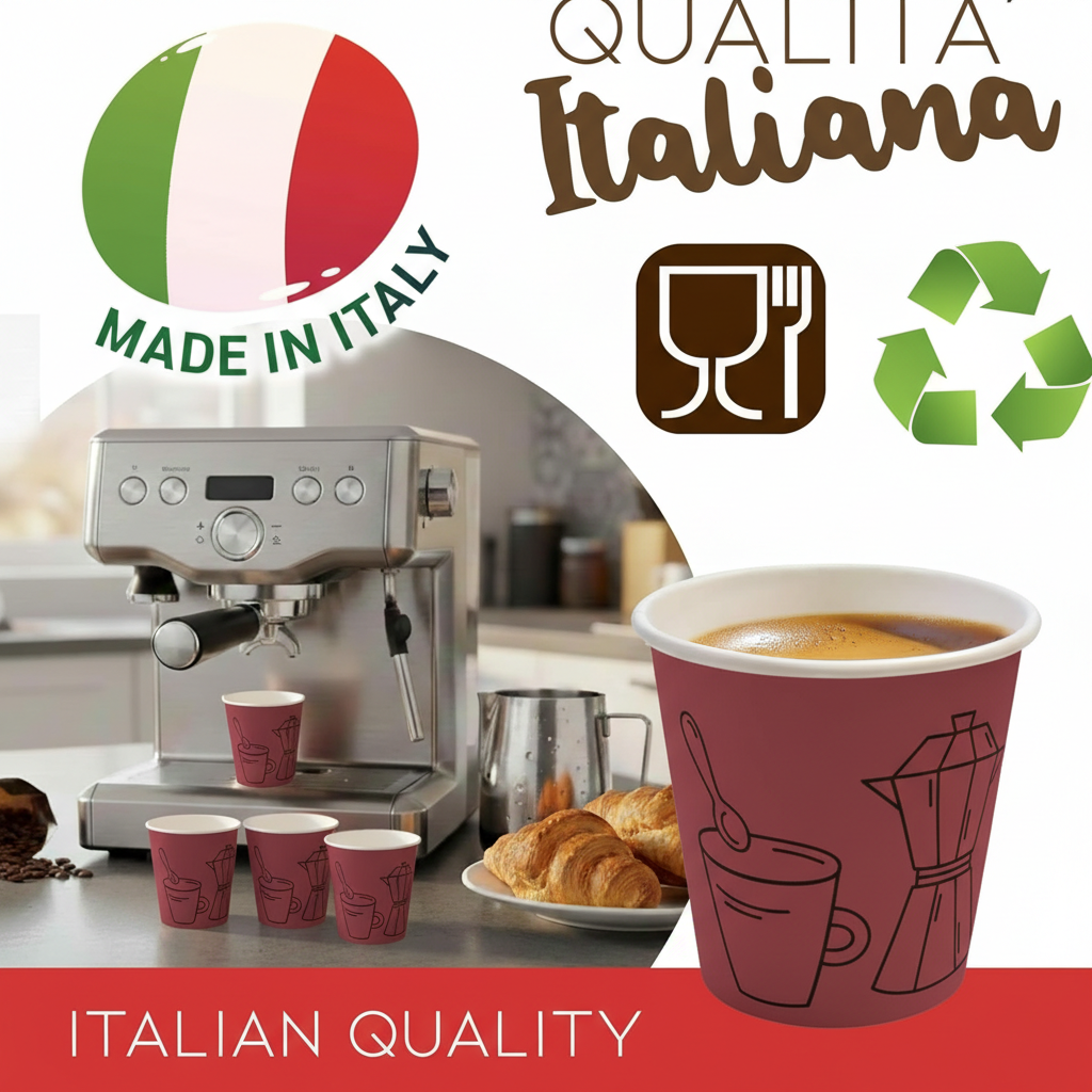 1000 Bicchieri Carta Caffè 75 ml (2.5 oz) – Bicchierini Espresso Monouso Resistenti al Calore, Ideali per Ufficio, Casa, Bar e Distributori Automatici, Bicchieri Caffè Usa e Getta per Bevande Calde