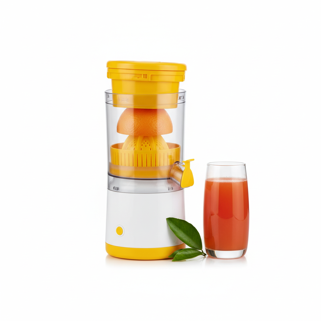Spremiagrumi Elettrico Wireless Ricaricabile USB – Estrattore di Succo Portatile con Rubinetto Dosatore, Senza Fili, Facile da Pulire, Ideale per Arance, Limoni e Agrumi