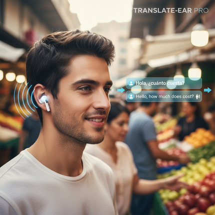 Auricolari Traduttori Istantanei Wireless con AI, Traduzione Vocale in Tempo Reale 144 Lingue, Bluetooth con Custodia di Ricarica, Cuffie Intelligenti per Viaggi, Lavoro e Studio