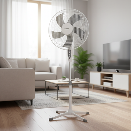 Ventilatore a Piantana 40 cm con 3 Velocità – Altezza Regolabile e Oscillazione – Ventola Silenziosa per Casa, Ufficio e Camera da Letto