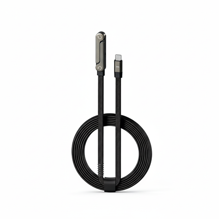 Cavo USB-C Multifunzionale 240W Ricarica Rapida con Supporto Pieghevole – Cavo Type-C ad Angolo 90° per Gaming, Trasferimento Dati Veloce e Ricarica Smartphone, Tablet e Laptop