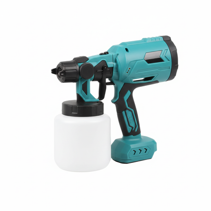 Pistola Verniciatrice Elettrica a Batteria 21V con Serbatoio 1000ml – Spruzzatore per Vernice Regolabile, 3 Modalità di Spruzzo, Controllo Flusso e Ugello in Rame per Pareti, Mobili e Fai da Te