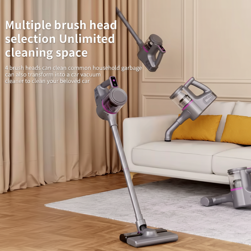 Aspirapolvere Senza Fili 2 in 1 Potente con Accessori Multipli – Scopa Elettrica Ricaricabile con Spazzola Antiacaro, Funzione Aspirazione e Lavapavimenti, Leggera e Multifunzione per Casa e Auto