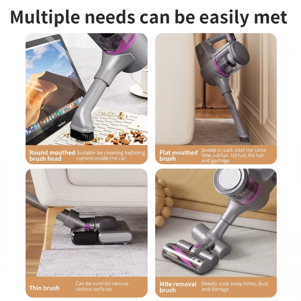 Aspirapolvere Senza Fili 2 in 1 Potente con Accessori Multipli – Scopa Elettrica Ricaricabile con Spazzola Antiacaro, Funzione Aspirazione e Lavapavimenti, Leggera e Multifunzione per Casa e Auto