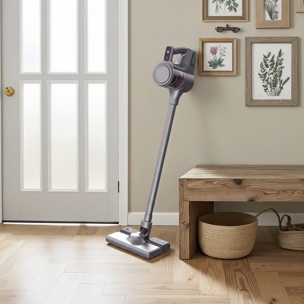 Aspirapolvere Senza Fili 2 in 1 Potente con Accessori Multipli – Scopa Elettrica Ricaricabile con Spazzola Antiacaro, Funzione Aspirazione e Lavapavimenti, Leggera e Multifunzione per Casa e Auto
