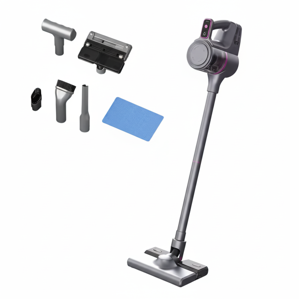 Aspirapolvere Senza Fili 2 in 1 Potente con Accessori Multipli – Scopa Elettrica Ricaricabile con Spazzola Antiacaro, Funzione Aspirazione e Lavapavimenti, Leggera e Multifunzione per Casa e Auto