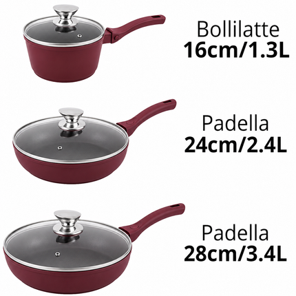 Set di Pentole 22 Pezzi Antiaderenti con Bistecchiera Batteria di Pentole e Padelle con Coperchi in Vetro, Manici Removibili, Mestoli e Accessori in Silicone Per Tutti i Piani di Cottura, Induzione