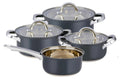 Set Pentole 7 Pezzi in Acciaio con Coperchi in Vetro – Batterie da Cucina per Induzione, Gas e Piano Elettrico, Antiaderenti, Lavabili in Lavastoviglie, Pentole e Casseruole con Manici Ergonomici