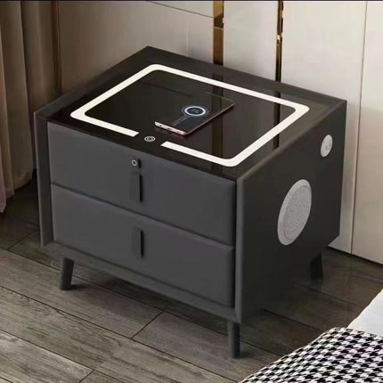 Comodino Smart comodino multifunzione ricarica Wireless con luce impronta digitale