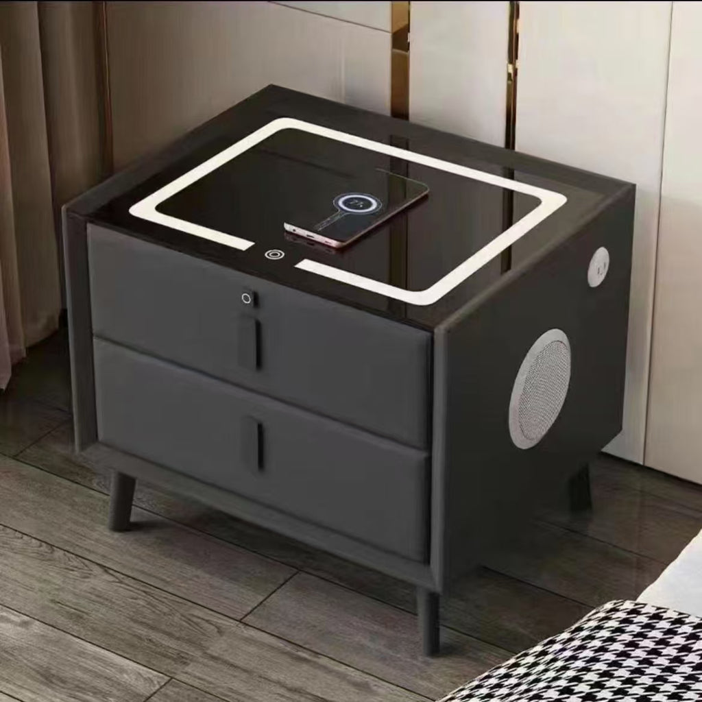 Comodino Smart comodino multifunzione ricarica Wireless con luce impronta digitale