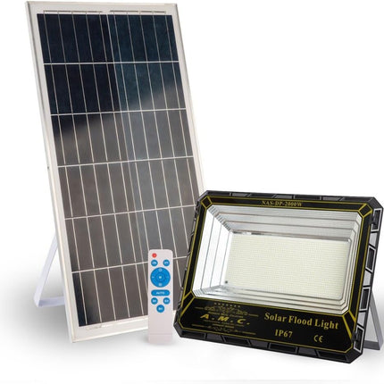 Faro led 100W esterno con pannello solare, angolo di illuminazione 120°, 5 m, isolamento IP67