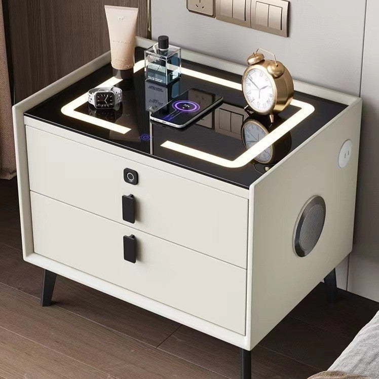Comodino Smart comodino multifunzione ricarica Wireless con luce impronta digitale