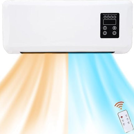 Termoconvettore Elettrico da Parete 1200W con Display LED e Telecomando - Funzione Aria Calda/Fredda Temperatura Regolabile, Timer, Design Compatto ed Efficiente per Casa Ufficio