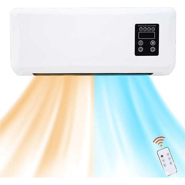 Termoconvettore Elettrico da Parete 1200W con Display LED e Telecomando - Funzione Aria Calda/Fredda Temperatura Regolabile, Timer, Design Compatto ed Efficiente per Casa Ufficio