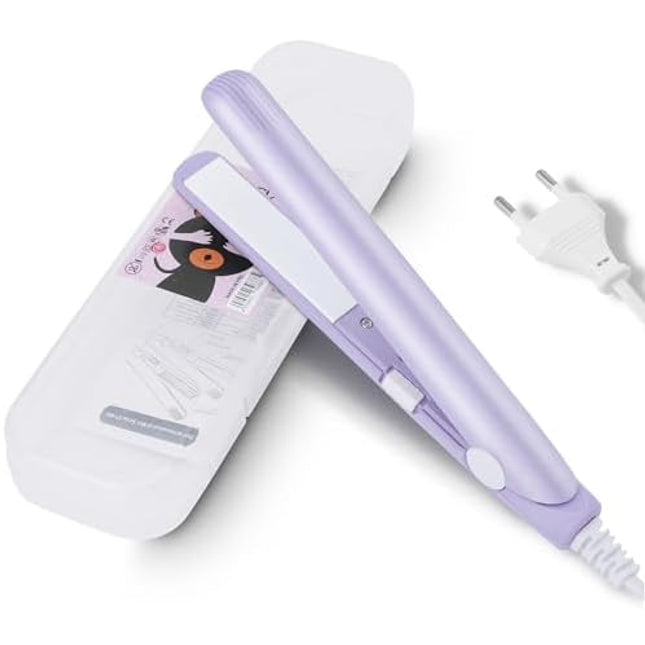 Mini Piastra per Capelli Corti, 2 in 1 Mini Piastra per Capelli Viaggio Bellezza Riscaldamento Arricciacapelli Rosa Spina Europea COLORE CASUALE
