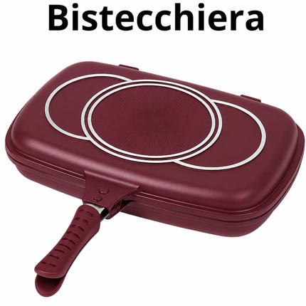 Set di Pentole 22 Pezzi Antiaderenti con Bistecchiera Batteria di Pentole e Padelle con Coperchi in Vetro, Manici Removibili, Mestoli e Accessori in Silicone Per Tutti i Piani di Cottura, Induzione