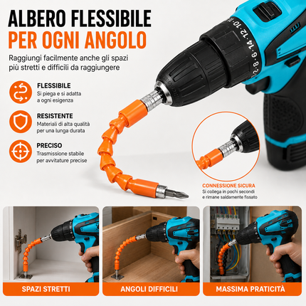 Avvitatore Trapano a Batteria 12V Ricaricabile con 2 Batterie, Mandrino Autoserrante 10 mm, Set Accessori e Valigetta – Ideale per Fai da Te e Casa