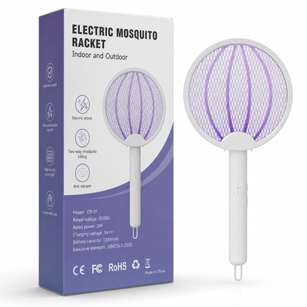 Lampada Antizanzare Elettrica UV – Zanzariera Elettrica 2 in 1 con Luce UV 360°, Sicura con Griglia Protettiva, da Tavolo o Parete, Silenziosa per Casa e Campeggio