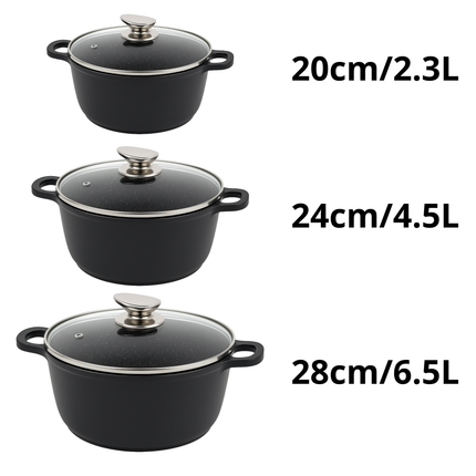 Set di Pentole 23 Pezzi Antiaderente con Coperchi in Vetro – Batteria di Pentole e Padelle con Manici Removibili, Mestoli e Accessori in Silicone – Adatte a Tutti i Piani di Cottura, Induzione Inclusa