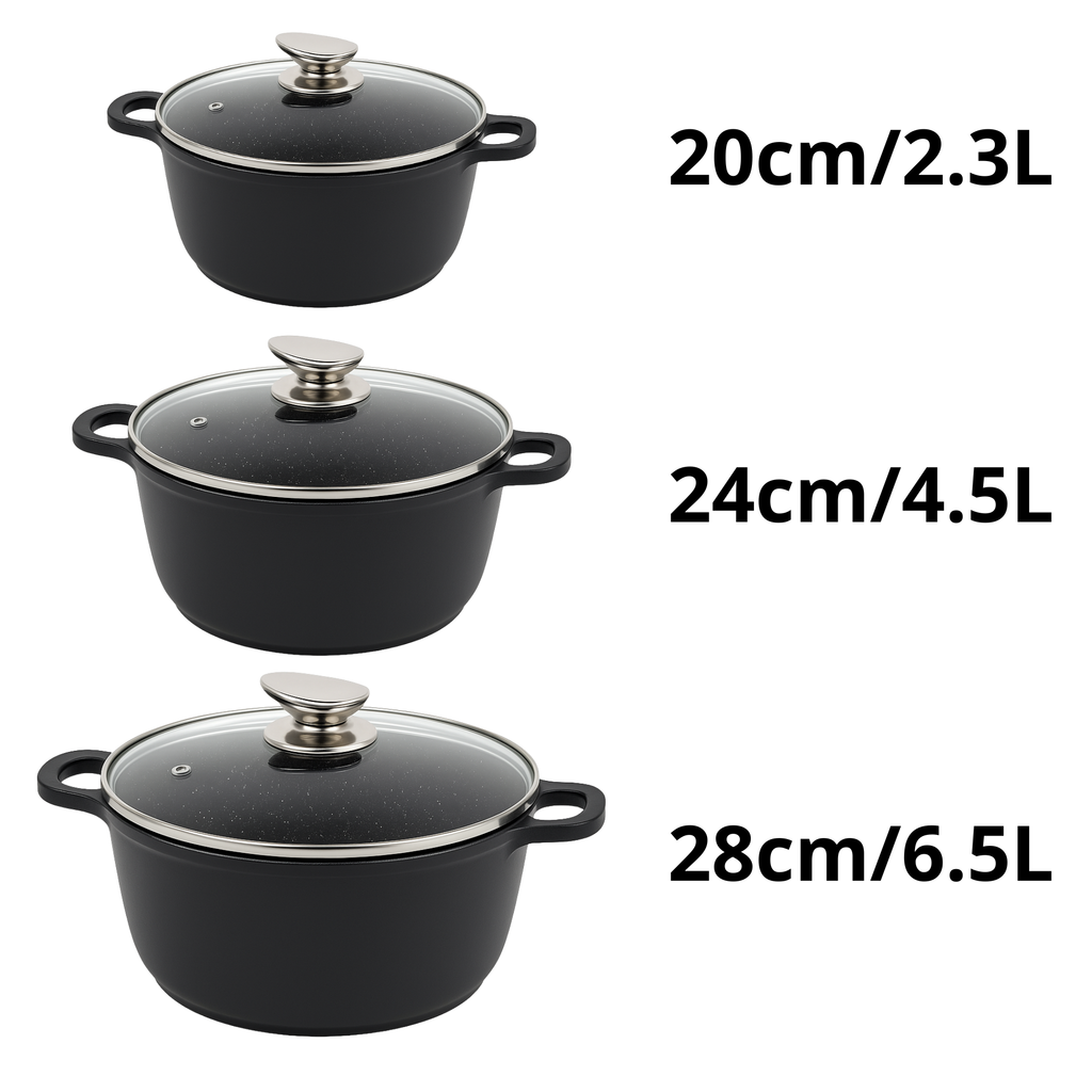 Set di Pentole 23 Pezzi Antiaderente con Coperchi in Vetro – Batteria di Pentole e Padelle con Manici Removibili, Mestoli e Accessori in Silicone – Adatte a Tutti i Piani di Cottura, Induzione Inclusa