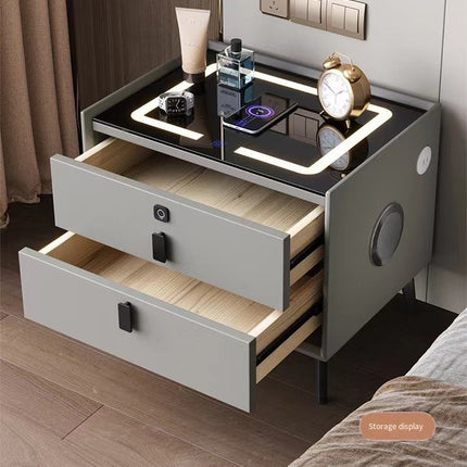 Comodino Smart comodino multifunzione ricarica Wireless con luce impronta digitale