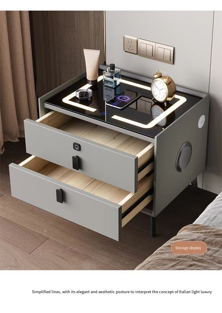 Comodino Smart comodino multifunzione ricarica Wireless con luce impronta digitale