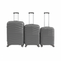 Set 3 Valigie Rigide Trolley con 4 Ruote Girevoli a 360° – Bagaglio da Viaggio Resistente con Manico Telescopico e Chiusura Sicura, Set Valigie Cabina + Media + Grande