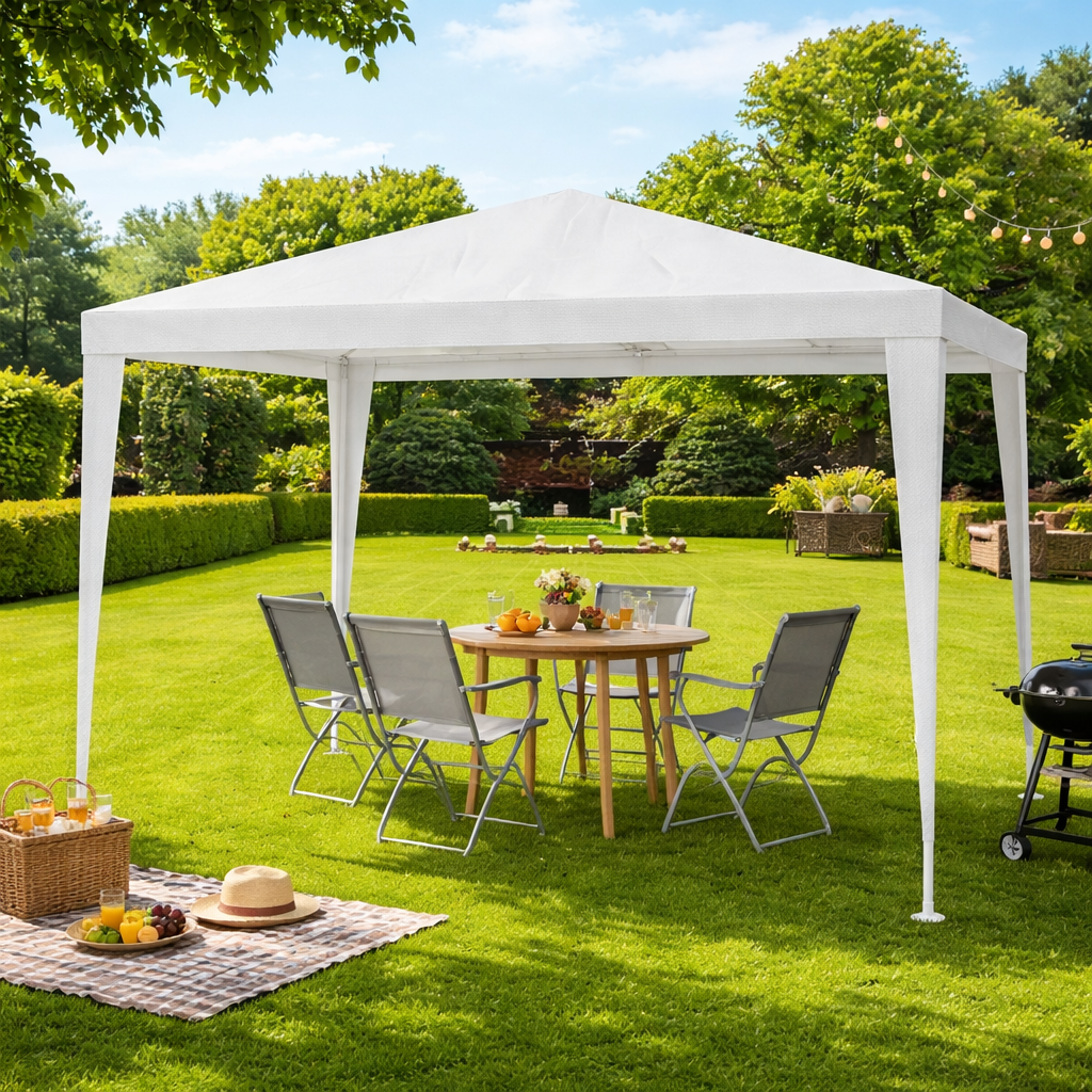 Gazebo da Giardino 3x3 m Impermeabile – Tenda da Sole per Esterno con Struttura in Metallo, Copertura Resistente, Altezza 265 cm, Ideale per Terrazzo, Patio, Eventi e Feste