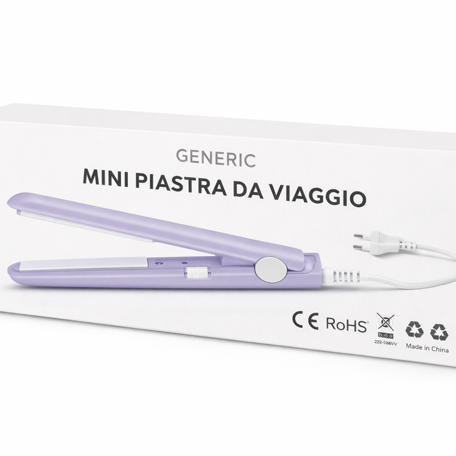 Mini Piastra per Capelli Corti, 2 in 1 Mini Piastra per Capelli Viaggio Bellezza Riscaldamento Arricciacapelli Rosa Spina Europea COLORE CASUALE