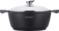 Pentola Tegame Royalty Line in Alluminio con Rivestimento Antiaderente Teflon, Coperchio in Vetro e Acciaio Inox – Adatta a Induzione, Gas, Elettrico, Ceramica e Alogeno