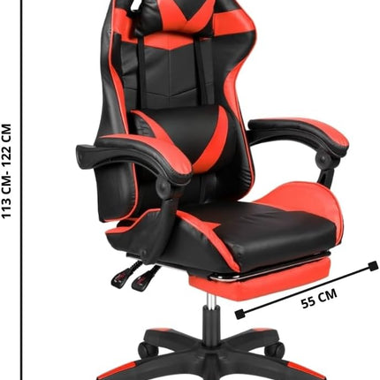 Sedia Gaming RGB con Luci LED E Sedia Ergonomica Poltrona Ufficio girevole, con rotelle, poggiatesta e cuscino lombare, Portata: 125kg con Schienale Alto in Pelle