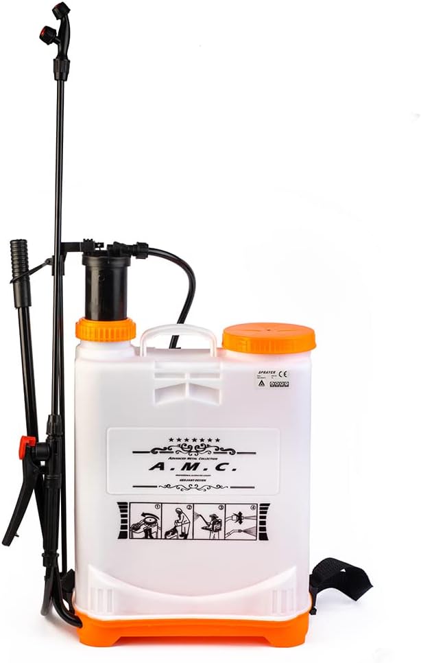Pompa a Pressione a Spalla 16L con Lancia e Ugelli Intercambiabili – Irroratore Manuale per Giardino, Orto e Disinfestazione – Spruzzatore per Piante, Fiori e Trattamenti