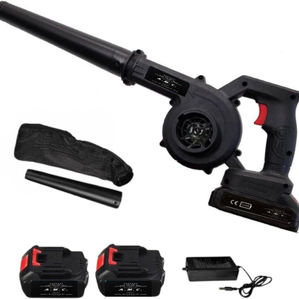 Soffiatore a Batteria 42V con 2 Batterie 4000 mAh e Caricatore | Mini Soffiatore Aspiratore Foglie 2 in 1, Velocità fino a 126 km/h, Portatile per Giardino, Garage e Auto