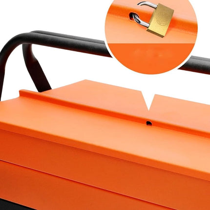 Cassetta Attrezzi Professionale Completa con 4 Scomparti – Set Chiavi, Cricchetto, Bussole e Cacciaviti, Valigetta Porta Attrezzi in Acciaio con Chiusura di Sicurezza