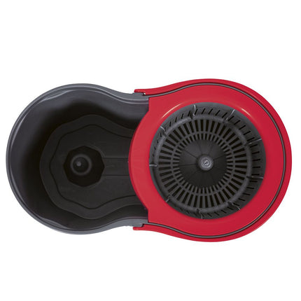SuperMop Rotante con Secchio 16L e Strizzatore a Pressione, Mop in Microfibra con Testa Snodabile 360°, Manico Telescopico Allungabile fino a 110 cm, Ideale per Piastrelle, Parquet, Marmo e Mosaico