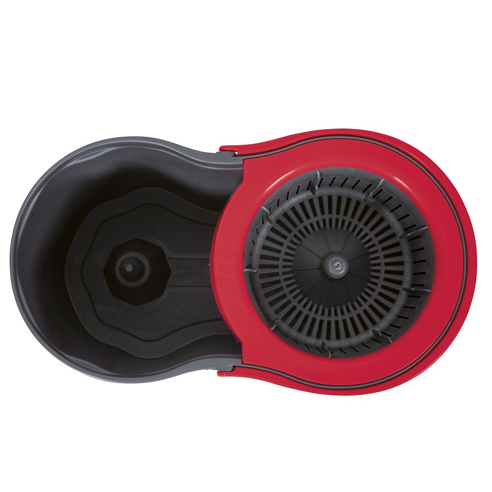 SuperMop Rotante con Secchio 16L e Strizzatore a Pressione, Mop in Microfibra con Testa Snodabile 360°, Manico Telescopico Allungabile fino a 110 cm, Ideale per Piastrelle, Parquet, Marmo e Mosaico