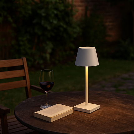 Lampada da Tavolo LED Ricaricabile Senza Fili – Dimmerabile Touch, 2400mAh, 3 Tonalità (2700K-6000K), Design Moderno per Interno ed Esterno, Camera da Letto, Soggiorno, Giardino, IP54