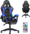 Sedia Gaming RGB con Luci LED E Sedia Ergonomica Poltrona Ufficio girevole, con rotelle, poggiatesta e cuscino lombare, Portata: 125kg con Schienale Alto in Pelle