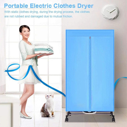 Asciugabiancheria Elettrico Portatile 1500W – Armadio Asciuga Vestiti con Timer fino a 240 Min, 150x70x45 cm, 220-240V 50Hz