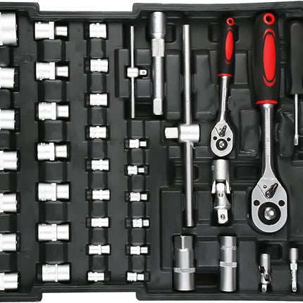 Trolley Set Attrezzi Utensili da Lavoro Professionali 399 pezzi Custodia Trolley Valigia 4 livelli Portattrezzi Cassetta Portautensili in Alluminio con Ruote e Manico Telescopico