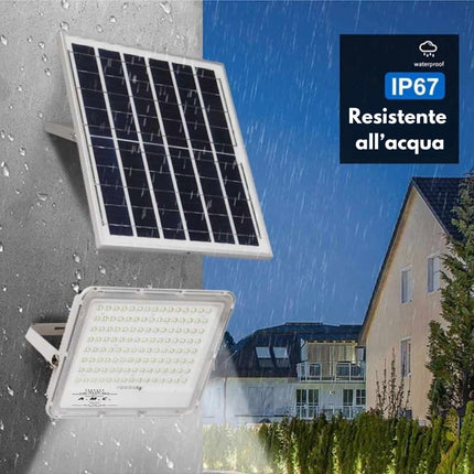 Faro led 100W esterno con pannello solare, angolo di illuminazione 120°, 5 m, isolamento IP67