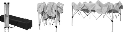 Gazebo Da Esterno Resistente 3X3 MT in PVC Struttura in Metallo richiudibile a fisarmonica Impermeabile