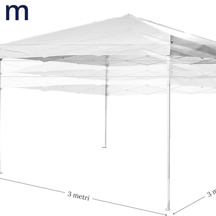 Gazebo Da Esterno Resistente 3X3 MT in PVC Struttura in Metallo richiudibile a fisarmonica Impermeabile