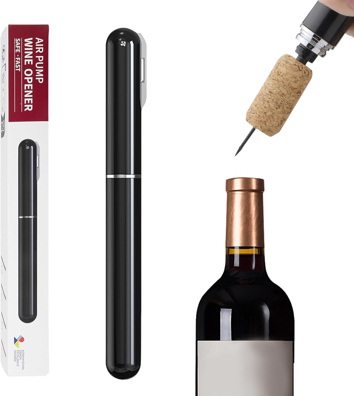 Apribottiglie a Pressione d'aria 2 in 1 con Tagliacapsule, Apribottiglie di Vino, Cavatappi Portatile da Viaggio, Apertura Rapida per Gli Amanti del Vino, Feste, Matrimoni, Campeggio COLORE CASUALE