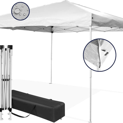 Gazebo Da Esterno Resistente 3X3 MT in PVC Struttura in Metallo richiudibile a fisarmonica Impermeabile