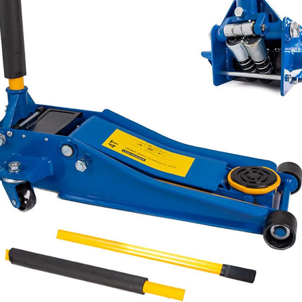 Cric Sollevatore idraulico carrello professionale 4t ruote bidirezionali a cuscinetto, crick martinetto cric Auto Idraulico assetto super ribassato professionale per veicoli doppio pistone