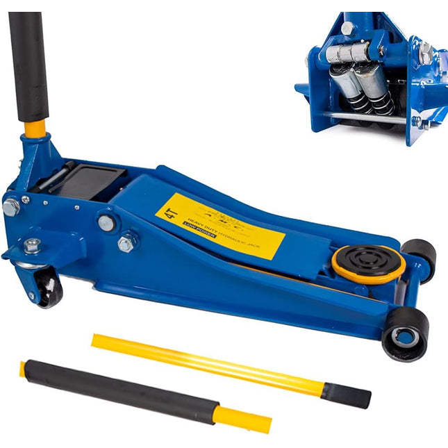 Cric Sollevatore idraulico carrello professionale 4t ruote bidirezionali a cuscinetto, crick martinetto cric Auto Idraulico assetto super ribassato professionale per veicoli doppio pistone